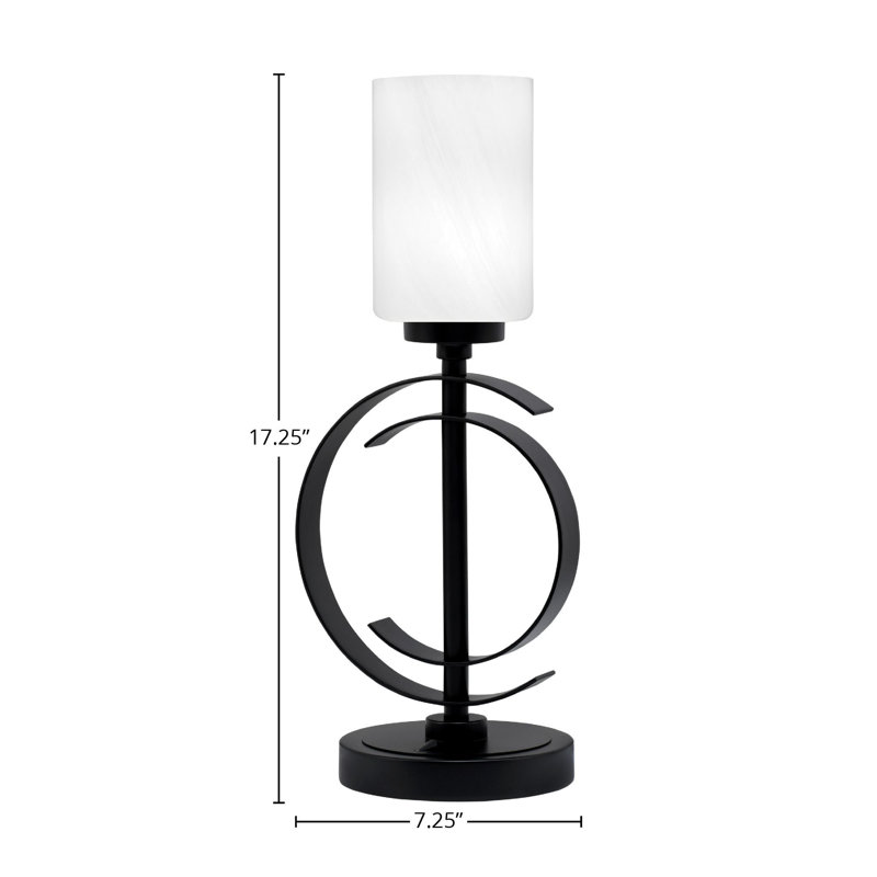 Armida Stainless Steel Table Lamp, Light White, Matte Black