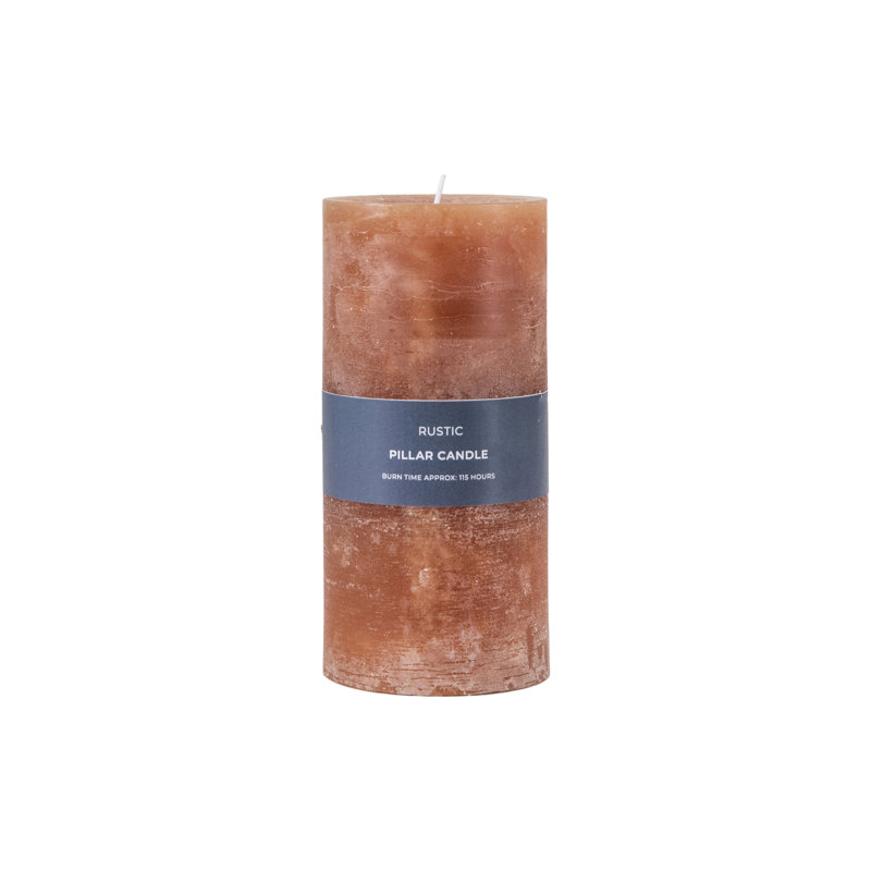 Unscented Pillar Candle, 18.5cm H x 9cm W x 9cm D, Amber