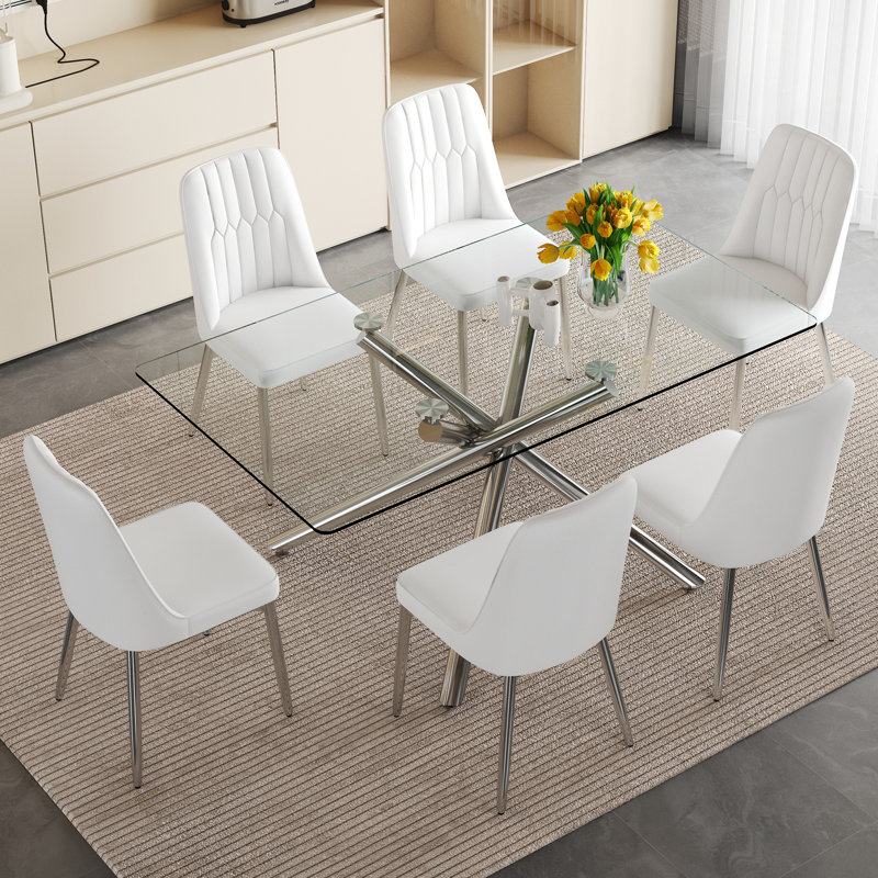 Ensemble moderne en verre trempé transparent Elegant
