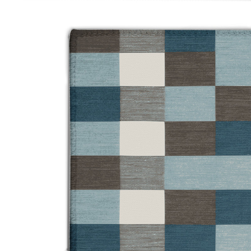 Tapis d'intérieur et d'extérieur à carreaux gris, Rectangulaire 2 pi x 3 pi