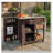 Outdoor Kitchen Island Fir Wood Prep Station Lockable Kitchen Cart with Stainless Top, Ample Storage Space-124609586
