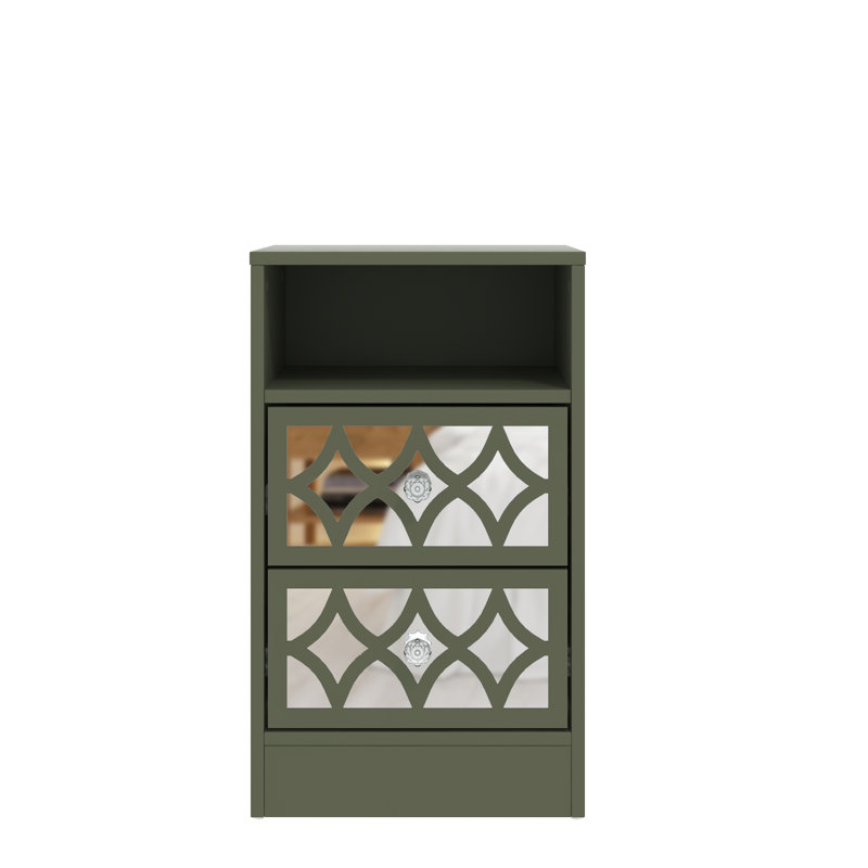 Adreille Bedside Table, Kale Green