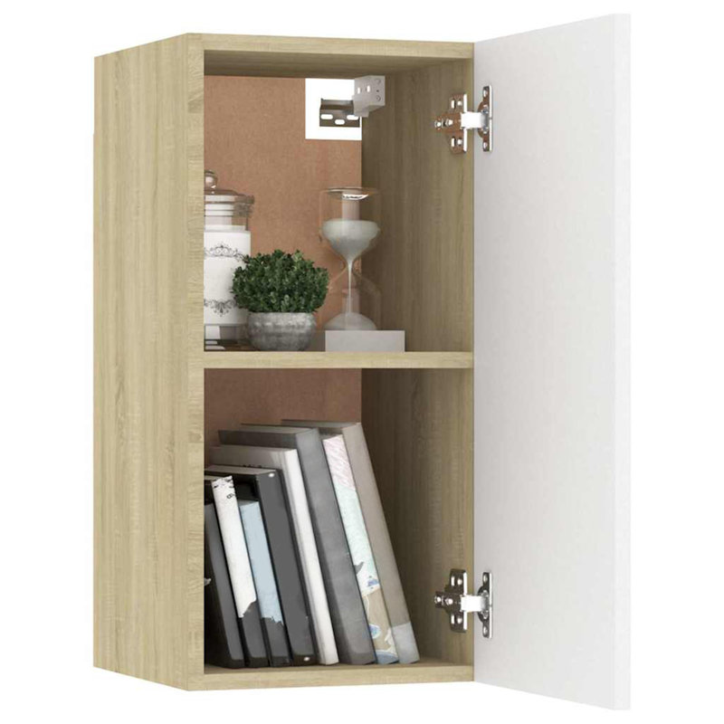 60cm H Media Cabinet, Sonoma Oak/White