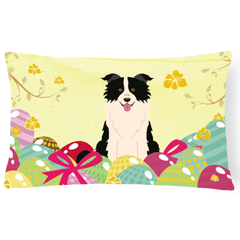 Coussin collie rectangulaire pour œufs de pâques