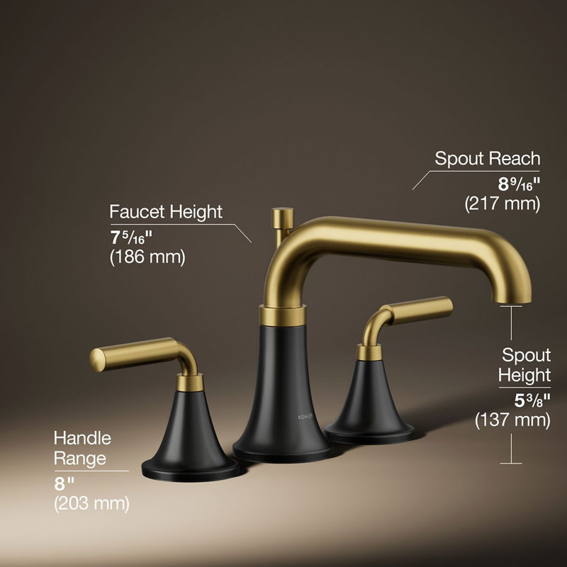 Tone Bath Faucet Trim With Diverter Spout, Vibrant Brushed Moderne Brass