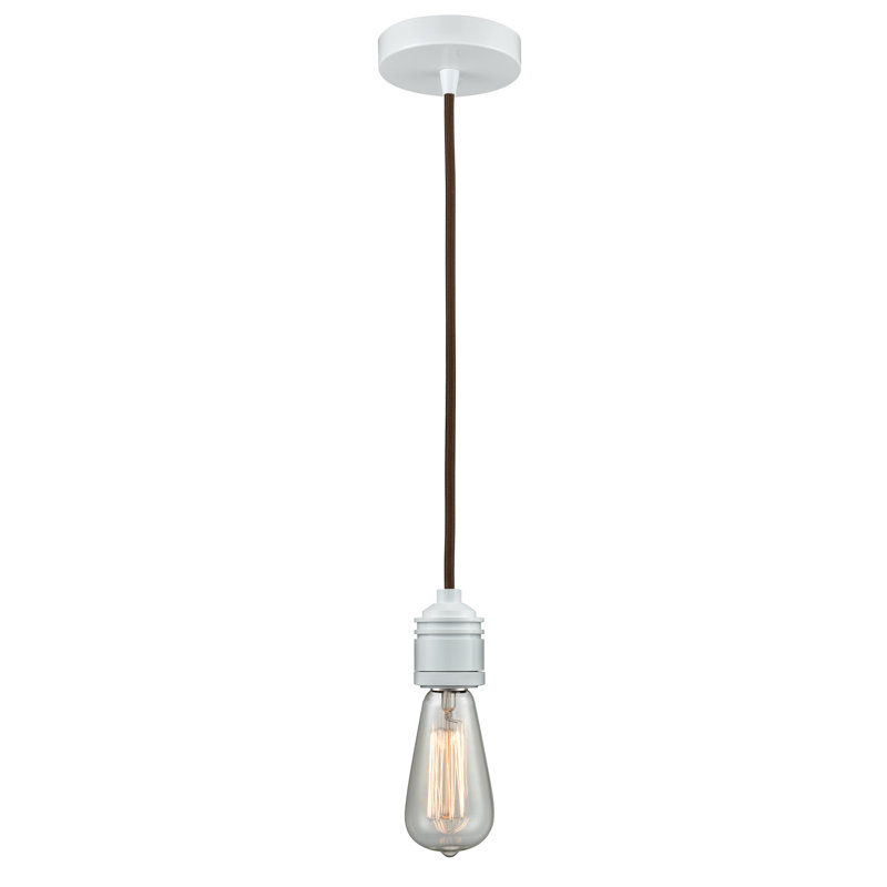 Luminaire suspendu à 1 lumière Cecil, Blanc/brun