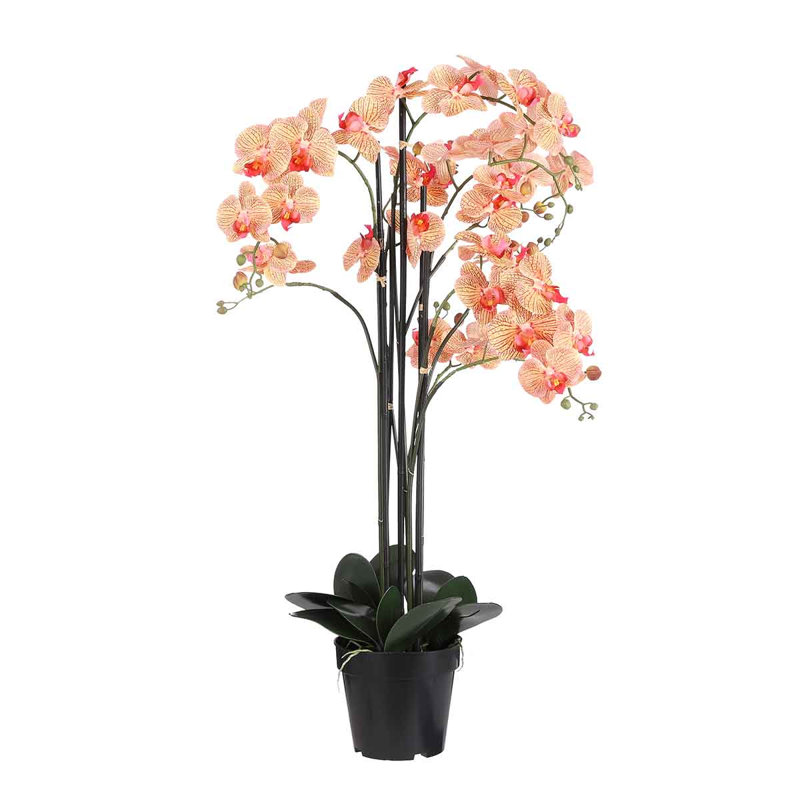 Faux Flowering Plant in Pot, White, 97cm H x 19cm W x 19cm D
