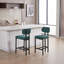 Upholstered Fabric Counter Height Barstool with Black Metal Legs for Dining Room-1125734759