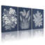 Plantes et fleurs, botanique, herbe, fougère, ensemble de 3 impressions sur toile-1343827149