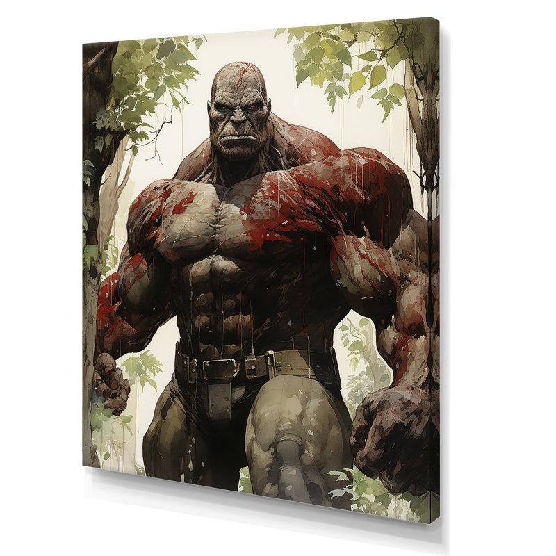 Art géant sanglant «Superhero II - Giants», Toile tendue, H 40 po x l 30 po x P 1,5 po