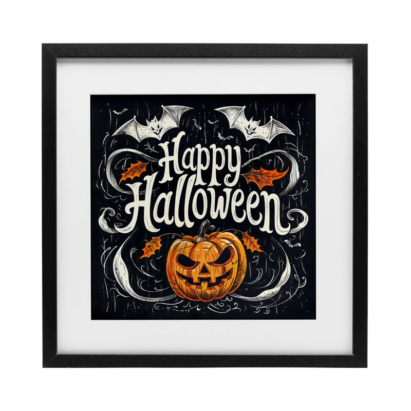 «Happy Halloween with Ornate», reproduction encadrée sous verre, design by Creative Studio, H 13 po x l 13 po