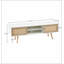 Meuble télé 55,25 po en rotin, portes coulissantes doubles pour le rangement, tablette réglable, pieds en bois massif, console télé pour le salon-1417363438