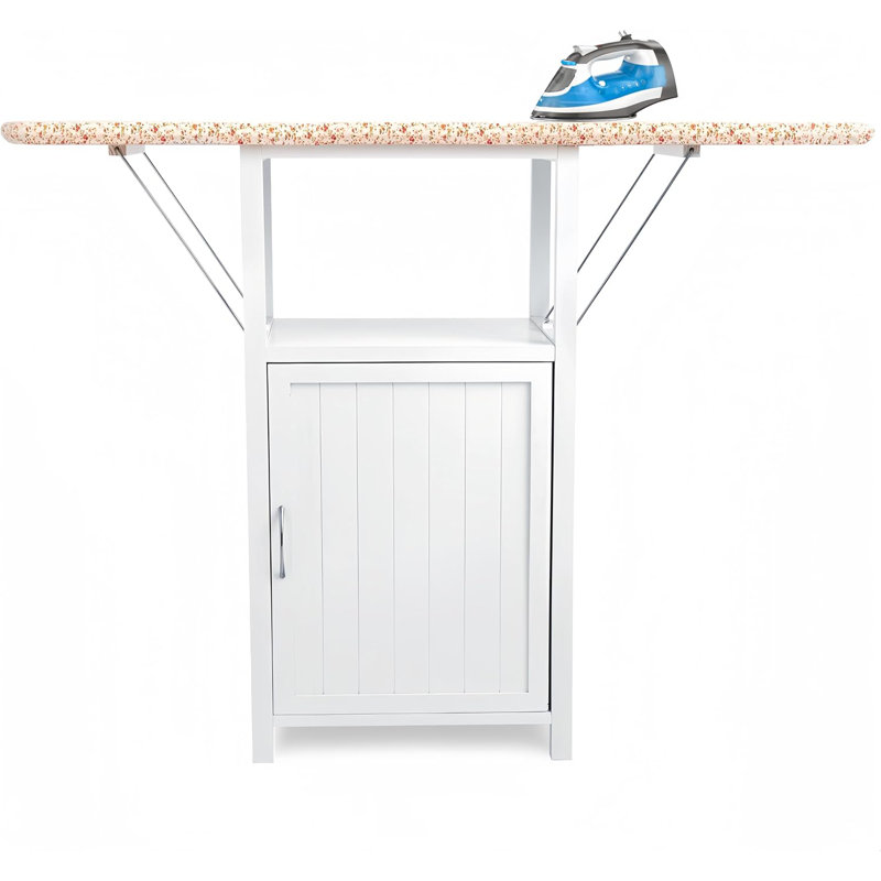 Planche à repasser avec armoire de rangement, planche à repasser pliable pour armoires de buanderie, armoire à repasser autoportante, parfaite pour économiser de l'espace