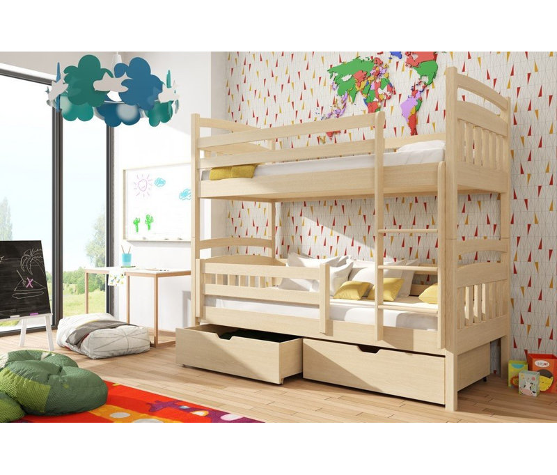 Doral Bunk Bed with Storage Included with Trundle Included, Pine