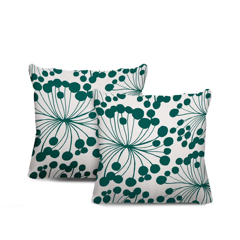 Housse et insert de coussin décoratif intérieur / extérieur en mélange de polyester, L 15 po x H 15 po, Émeraude