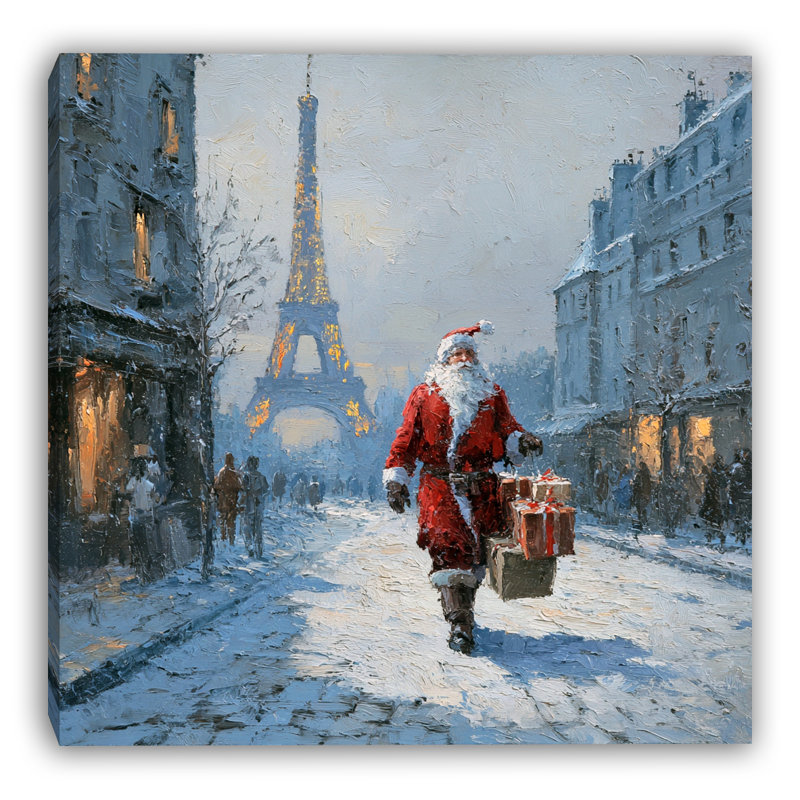 «Paris Holiday Cheer», art mural sur toile tendue, H 20 po x l 20 po