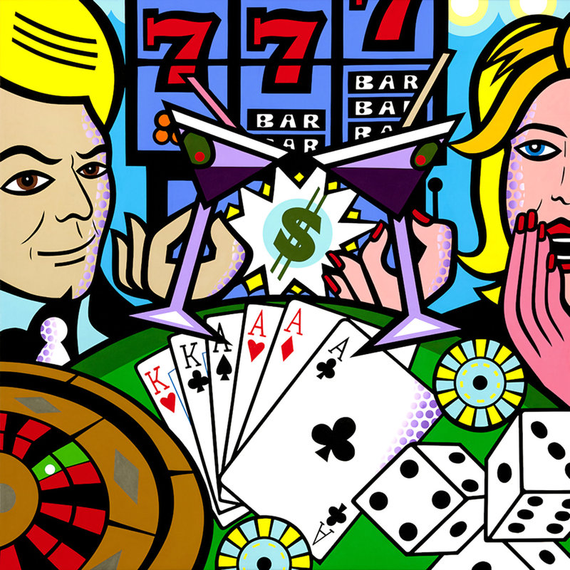 «Casino», peinture à l'acrylique, toile tendue, art mural par Jo² 1 ", H 30 po x l 30 po
