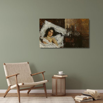 "Resting" by  Antonio Mancini - Gallery Wrap Canvas Wall Art