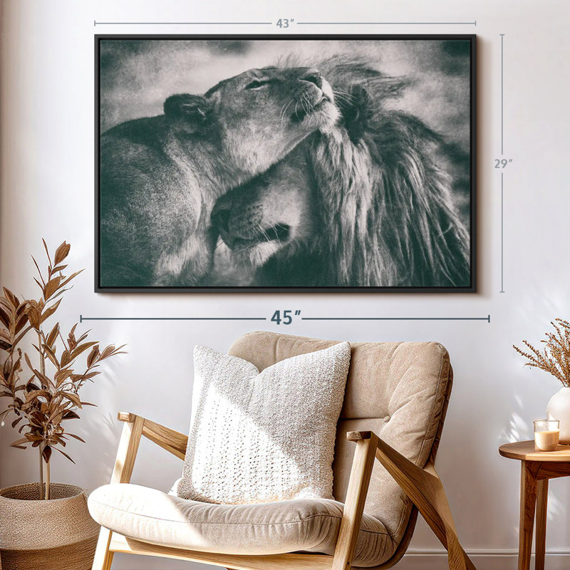 Animal «Amour monochrome», H 29 po x l 43 po
