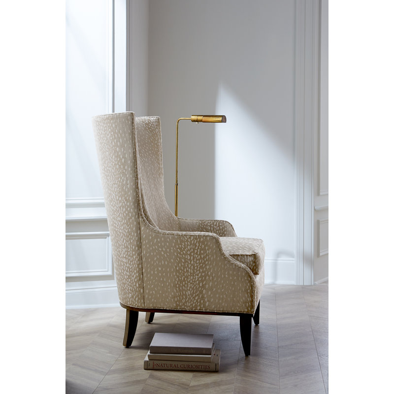 Downing 74.93Cm Wide Wingback Chair, Tobacco, 1183 Dove Genuine Leather