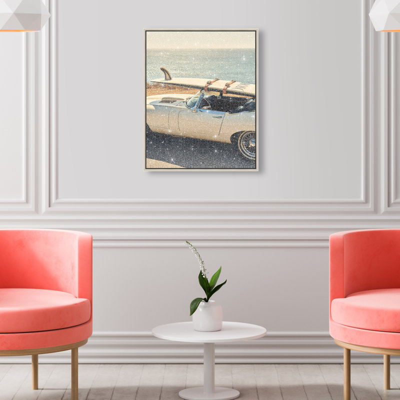 Board on Jaguar II Canvas Transportation Print by Oliver Gal, Black Frame, 16 x 20, 17"H x 21"W, Silver Floater Frame