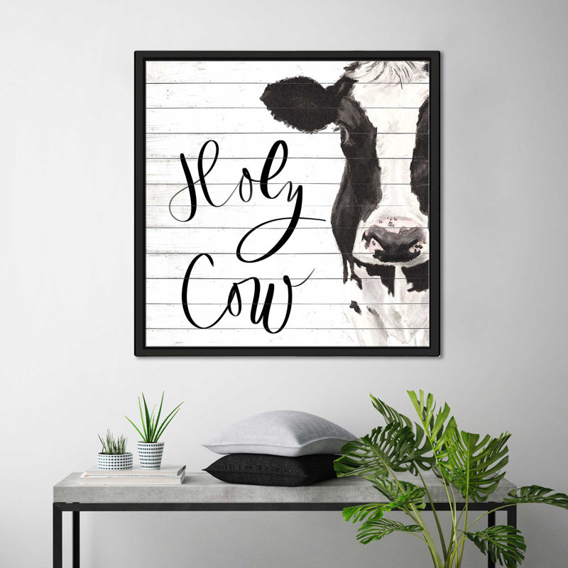 Sainte vache (carré) par Jenny Green, reproduction, H 27,5 po x l 27,5 po x P 2 po, Cadre flottant noir