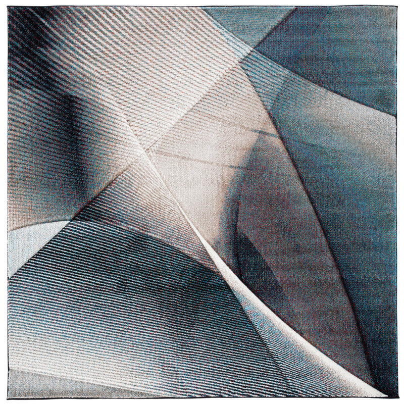 Vilica Performance Abstract Rug, Square 5'3"