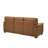 Vintage Brown Leather Three-Seat Sofa with Plush Tufted Cushions and Sturdy Wooden Legs for Timeless Comfort