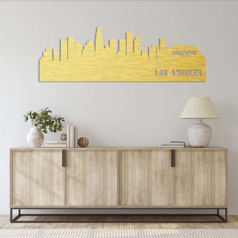 «Chicago Skyline», art mural en métal - décor de paysage urbain - Silhouette de l'architecture urbaine de Chicago - Tenture murale industrielle moderne - œuvre de Landmark Travel City - décoration de salon de bureau à domicile - pièce d'art remarq