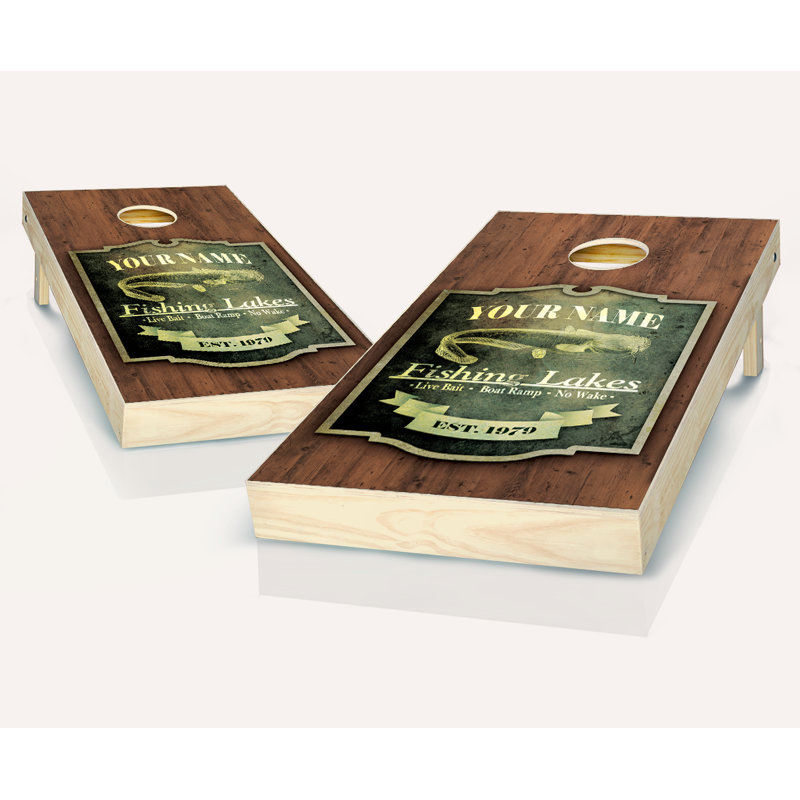 Ensemble de jeu de cornhole en bois massif 2 'x 4', Rouge / noir