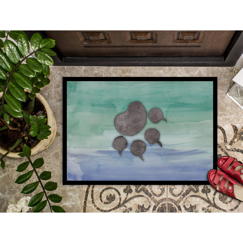 Tapis de porte d’extérieur anti-dérapant à la patte chat, Rectangulaire : 18 po x 27 po