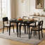 Ensemble de table de salle à manger extensible moderne et polyvalente pour 4 à 6 personnes, équipé de 2 tables d'extension semi-rondes amovibles pour un ajustement flexible de la taille pour s'adapter à une utilisation quotidienne