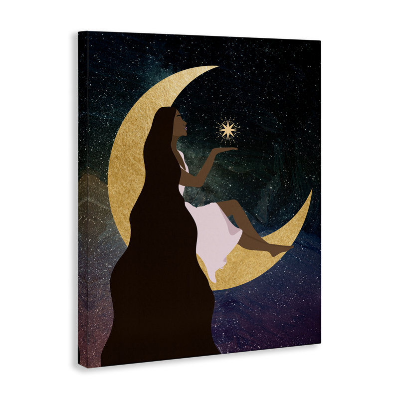 «Woman on Moon with Starlight», art mural par Daniela Santiago, H 20 po x l 16 po