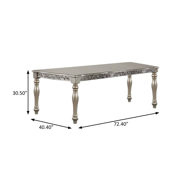 72.4" W DINING TABLE, SILVER