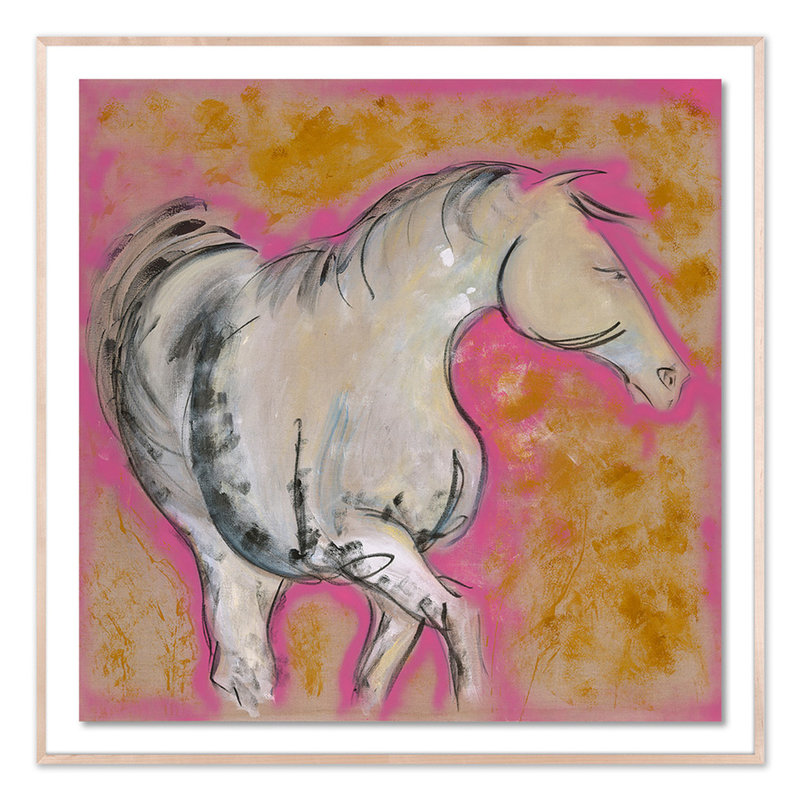 Pink Lady Print by Donna Bernstein, 24" H x 24" W x 1.5" D, Natural