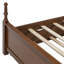 Grand lit plateforme avec lit gigogne simple TG et 2 tiroirs de rangement, lit en bois classique avec tête de lit à broche