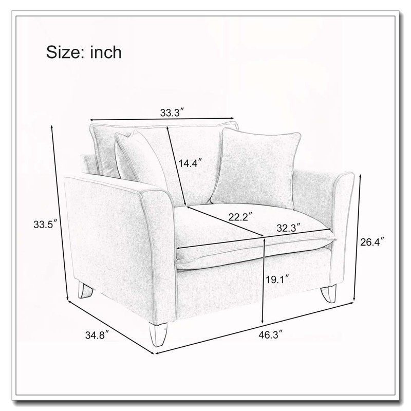 Fauteuil surdimensionné en chenille avec accoudoirs à volants