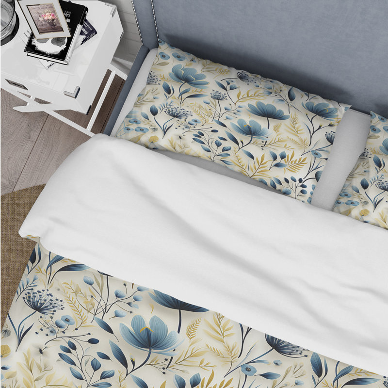 Literie Natural Plant Fusion II, Housse de couette pour grand lit et 2 taies décor