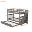 Lit superposé avec lit gigogne et escalier pour chambre à coucher, dortoir, adultes-608469918