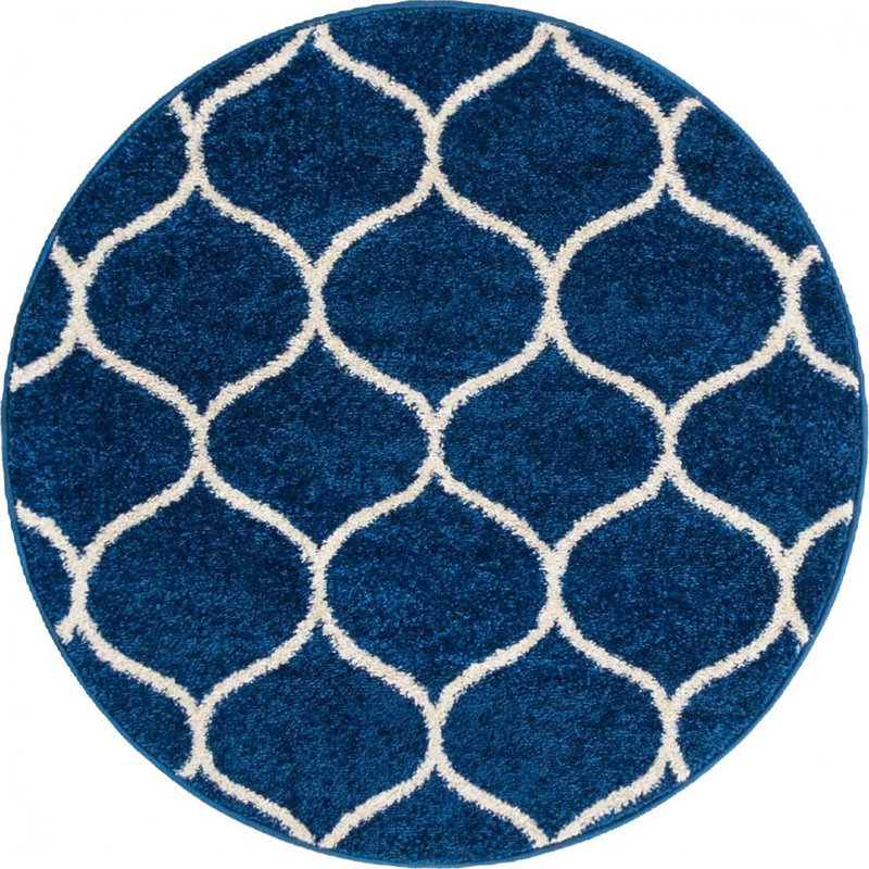 Geometric Indoor Rug, Round 3'