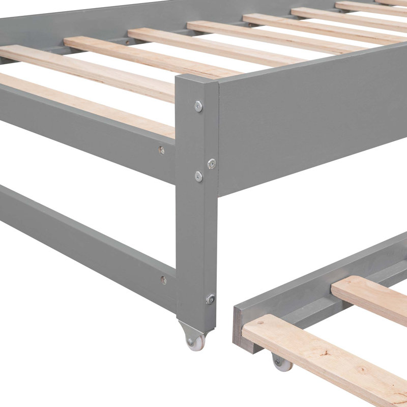 Lit de jour simple en bois Azden, Gris, Simple