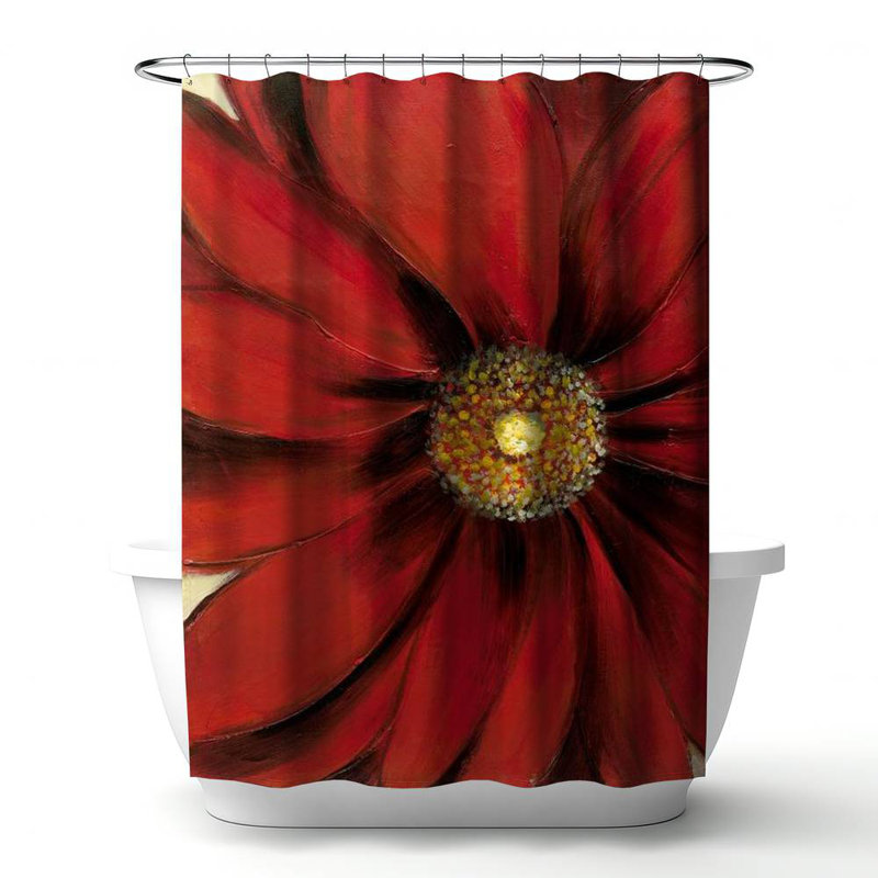 Floral – Polyester Shower Curtain, Dye Sublimation Print, 71" W × 74" L