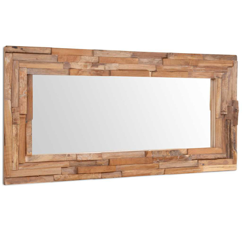 Scarlett Wood Flat Wall Mirror, 60cm H x 120cm W