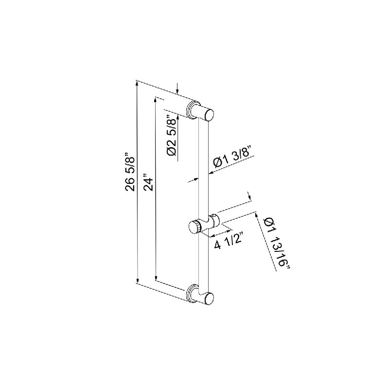 Lombardia® Grab Bar, Polished Nickel, 26.6" W