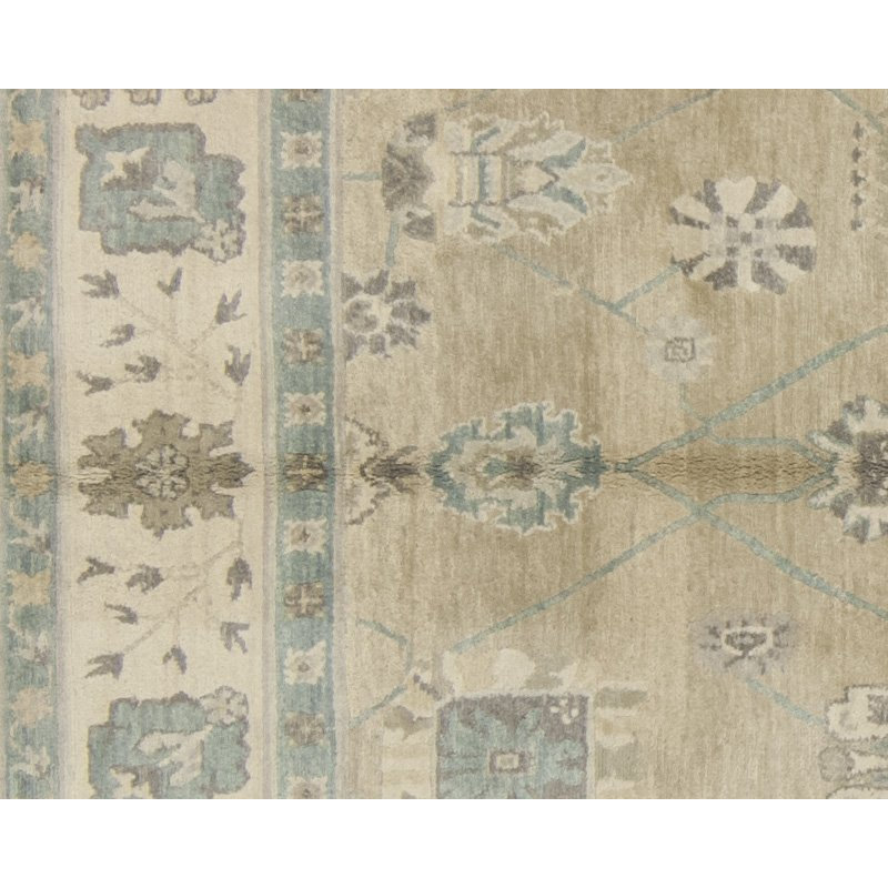 Dorset Wool Floral Area Rug in Blue/Neutral/Taupe, Rectangle 8' x 10'