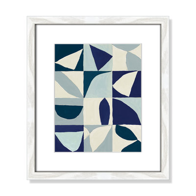 Yellow Mayan I Blue Version By Isabelle Z  - Framed Art w/ 4 Ply Matboard