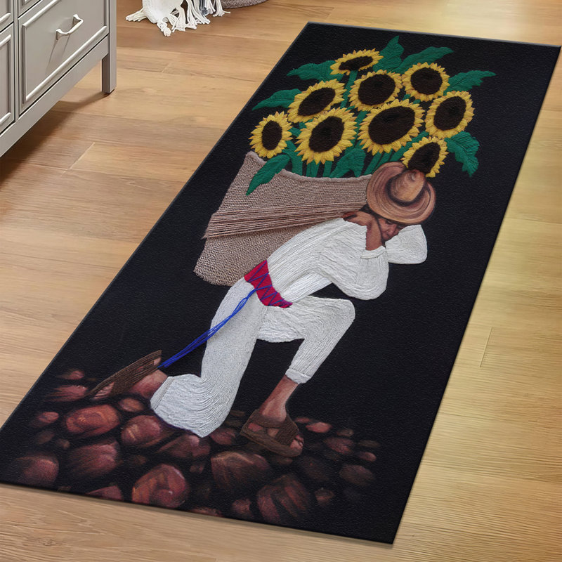 High-Quality Non-Woven Soft Type Printed Rug with Striking Geometric Design Ideal for Modern and Contemporary Interiors