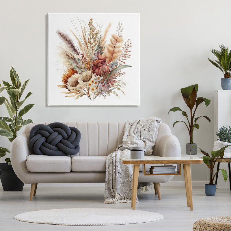 Automne, lot de fleurs sur toile, H 36 po x l 36 po x P 1,5 po