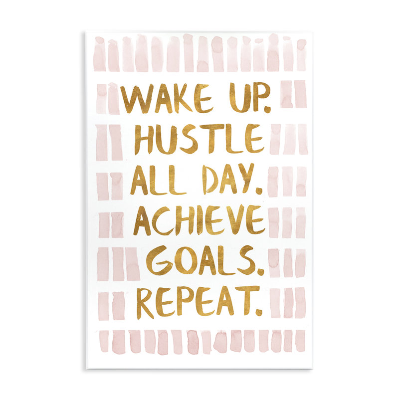 "Wake Up & Hustle", art mural sur bois par SD Graphics Studio, H 15 po x l 10 po