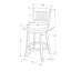 2 tabourets de bar pivotants, hauteur, bois massif brun, assise noire, structure d'assemblage pratique, tissu d'assise, stable et confortable